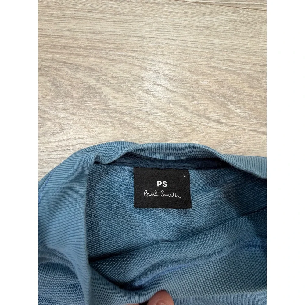 PS Paul Smith Mens Zebra Logo Organic Cotton Sweatshirt Blue Size L